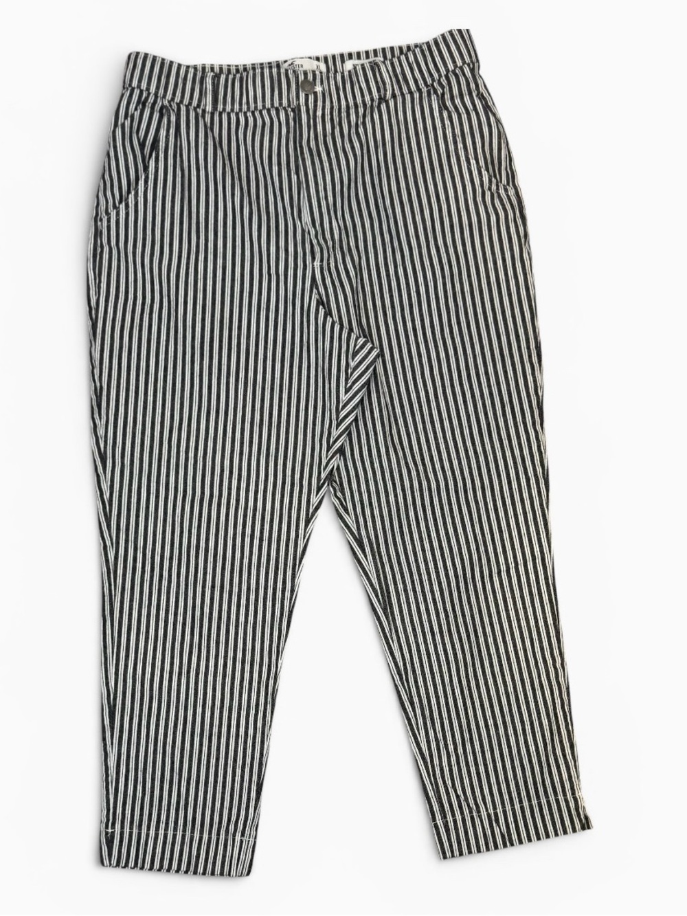 Hollister Ultra High-Rise Striped Crop Pants Women’s XL Black White Ankle Casual